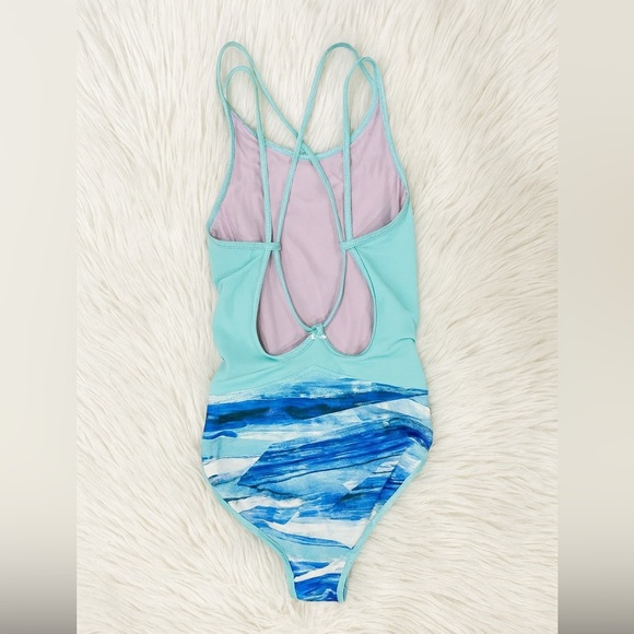 Kids gymnastic Blue Patterned suit - Picture 11 of 12